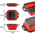thumbnail image 2 of Colador Cuadrado Plegable con Asas - Rojo Coladores de Cocina Cuadrados de Silicona con Asas de Plástico Colador de Cocina Plegable Perfecto para Escurrir Pasta Verduras y Frutas Rojo, 2 of 9