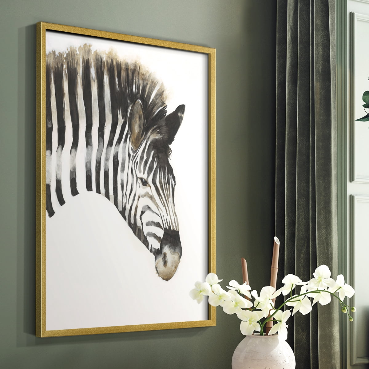 Zebra Stripes Framed Print - Solid Wood in Single Picture Frame Solid Wood 2 Framed Print