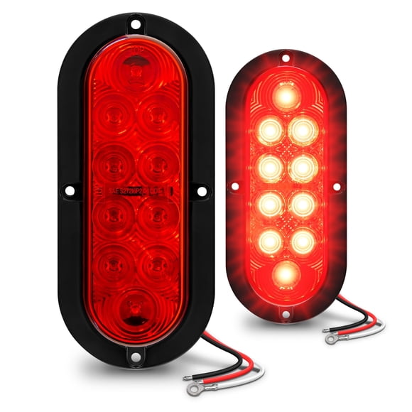 Kit de luces traseras TRUE MODS LED ovaladas rojas de 6 pulgadas