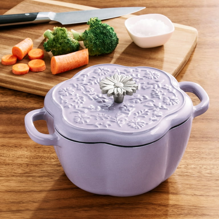 The Pioneer Woman 2-Quart Enamel Cast Iron Dutch Oven Pot with Lid