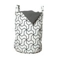 thumbnail image 1 of Black and White Laundry Bag, Geometric Arrangement with Monochrome Design Lines and Optical Illusion, Basket with Handles Drawstring Closure for Laundromats, 13" x 19", Black White, by Ambesonne, 1 of 4