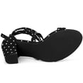 thumbnail image 5 of Women's Polka Dots Lace Up Chunky Heels Sandals Black US 8.5/UK 6.5/EU 40, 5 of 5