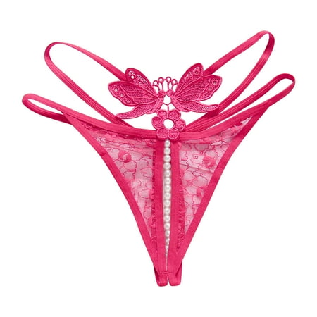 Womens Crotchless Underwear Hot Pink Hipster Bikini Panty Women s Sexy Lingerie & Underwear Secy Underwear Woman Ladies Underwear One Size