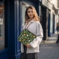 thumbnail image 6 of FORMRS 15"-15.6" Laptop Sleeve Protective Case Soft Carrying Quilted Computer Bag Cover, Green Flowers Pattern, 6 of 7