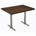 thumbnail image 7 of KFI Studios Mode 2.5' x 4' Dining Table, Crisp Linen, Silver T-Leg Base, 7 of 7