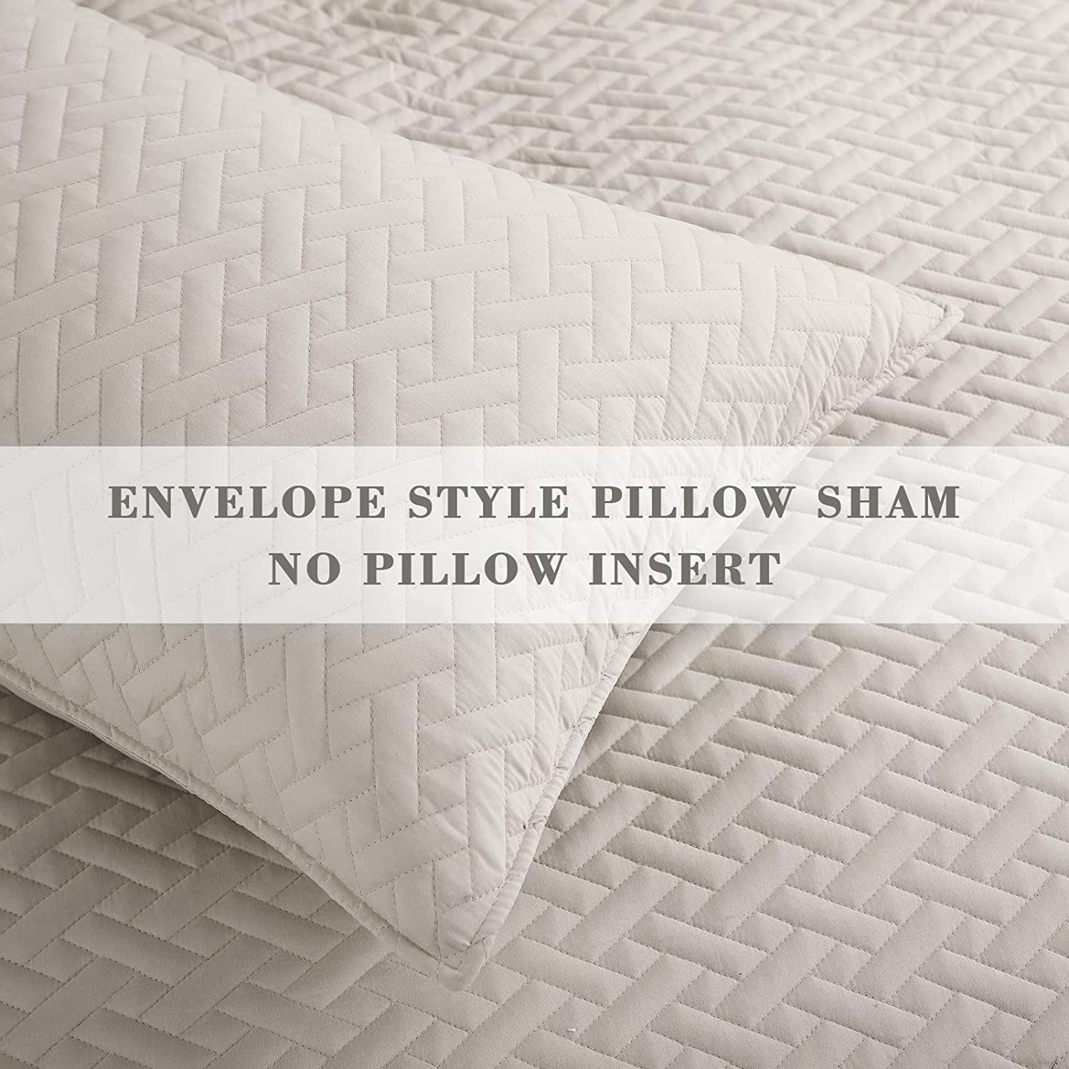 Exclusivo Mezcla 3-Piece King Size Quilt Set with 2 Pillow Shams, Basket Quilted Bedspread/Coverlet/Bed Cover(96"x 104", Brich Beige) -Soft, Lightweight and Reversible