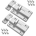 thumbnail image 1 of pernos de puerta, pestillo de puerta de acero inoxidable, bloqueo de pestillo de seguridad con 12 tornillos para puertas empotradas, dormitorio, baño, inodoro, 1 of 5