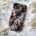 thumbnail image 5 of Gothic Red and Black Rose Thorn Phone Case with Bats, Dark Floral Protective Cover for iPhone 16 15 14 13 12 Pro Max Mini, 5 of 6