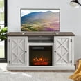 thumbnail image 2 of FESTIVO 54 in. Saw Cut-off White TV Stand for TVs up to 60 in. with Electric Fireplace, 2 of 5