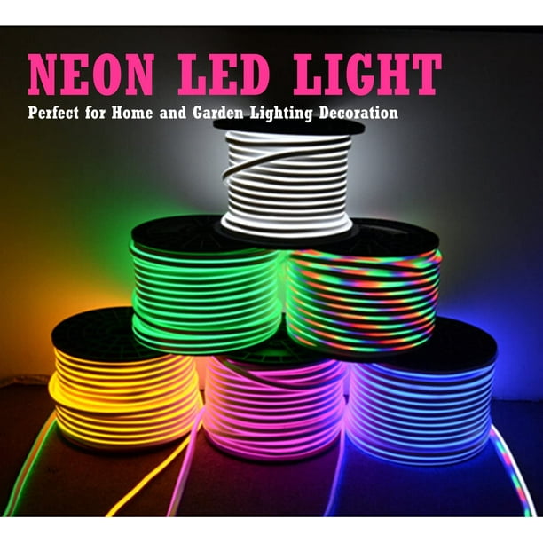 Generic Neon Light, Iekov Ac 110-120v Flexible Neon Strip Lights, 120 S/M, Waterproof 2835 Smd Rope Light +