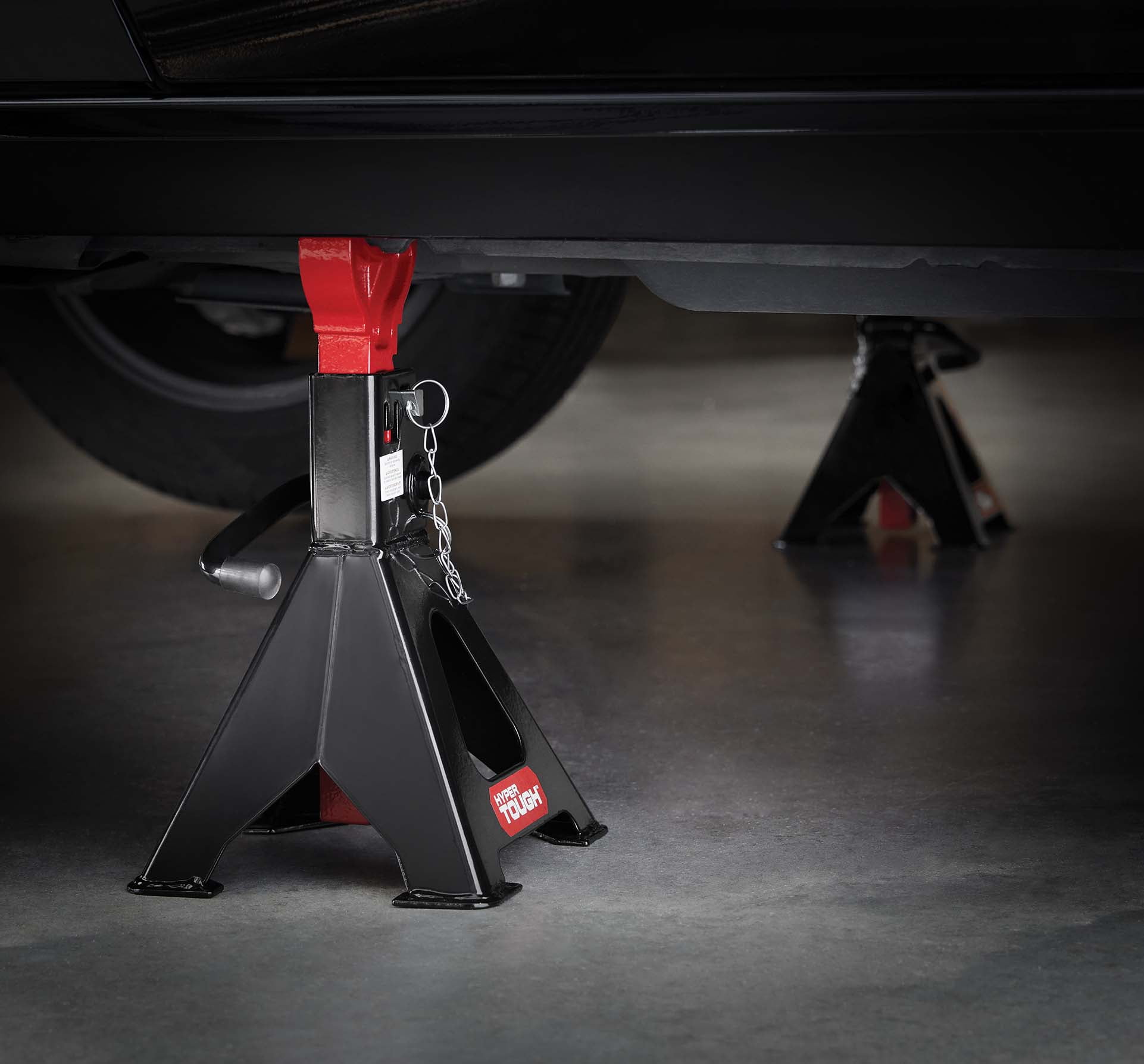 (2 pack) Hyper Tough 3 Ton Steel Jack Stands with Safety Pins, Lifting Range 11-7/16" to 16-3/4"
