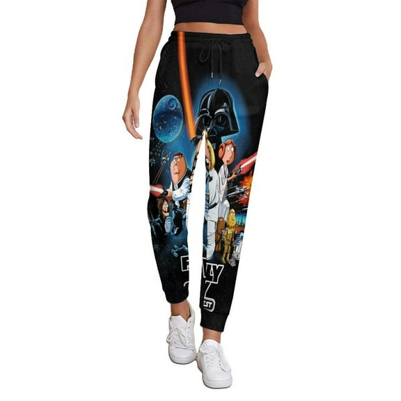 Women Fam-ily Guy Jogger Sweatpants Stylish Loose Drawstring 3D Print Gym Sport Pants
