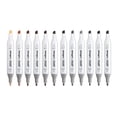 thumbnail image 4 of KINGART® PRO Double-Ended Art Alcohol Markers, 12 Neutral Palette Colors with Both Fine & Chisel Tips and Superior Blendability, 4 of 11