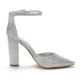 thumbnail image 2 of Zapatos de Vestir DREAM PAIRS Coco Plateados con Tacones Anchos, 2 of 8