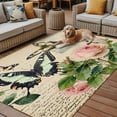 thumbnail image 2 of Fsddascl Retro Botanical Roses Outdoor Rug for Patio/Deck/Porch, Non-Slip Large Area Rug 5 x 8 Ft, Spring Romantic Botanical Indoor Outdoor Rugs Washable Area Rugs, Reversible Camping Rug Carpet, 2 of 5