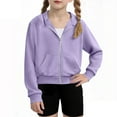 thumbnail image 7 of cocolona Girls Zip Up Cropped Hoodies Long Sleeve Casual Sweatshirts Jacket with Pockets 4-12 Years, 7 of 7