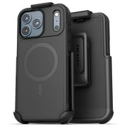 Encased for iPhone 17 Pro Max Dual-Layer Case with Belt Clip (Challenger Series) - Heavy Duty Protective Case and Holster - Compatible with MagSafe (Black)