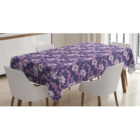 

Vintage Tablecloth Flowering Field Botanical Nature Inspired Pattern Nostalgic Garden Theme Rectangular Table Cover for Dining Room Kitchen 60 X 90 Inches Dark Indigo Mauve by Ambesonne