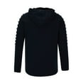 thumbnail image 4 of ZCFZJW Mens Hoodies Tops Trendy Fall Ruched Long Sleeve Casual Solid Color Drawstring Hooded Pullover Sweatshirts Trendy Warm Outerwear Shirts Navy L, 4 of 5