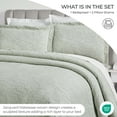 thumbnail image 5 of Superior Hibiscus Cotton Matelasse Bedspread and Sham Set, 3-Piece Dual Tone Modern Bedspreads, California King, Sage, 5 of 9