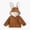 Brown, variant on Winter Plush Hooded Coat for Toddler Girls Boys Warm Thick Outerwear