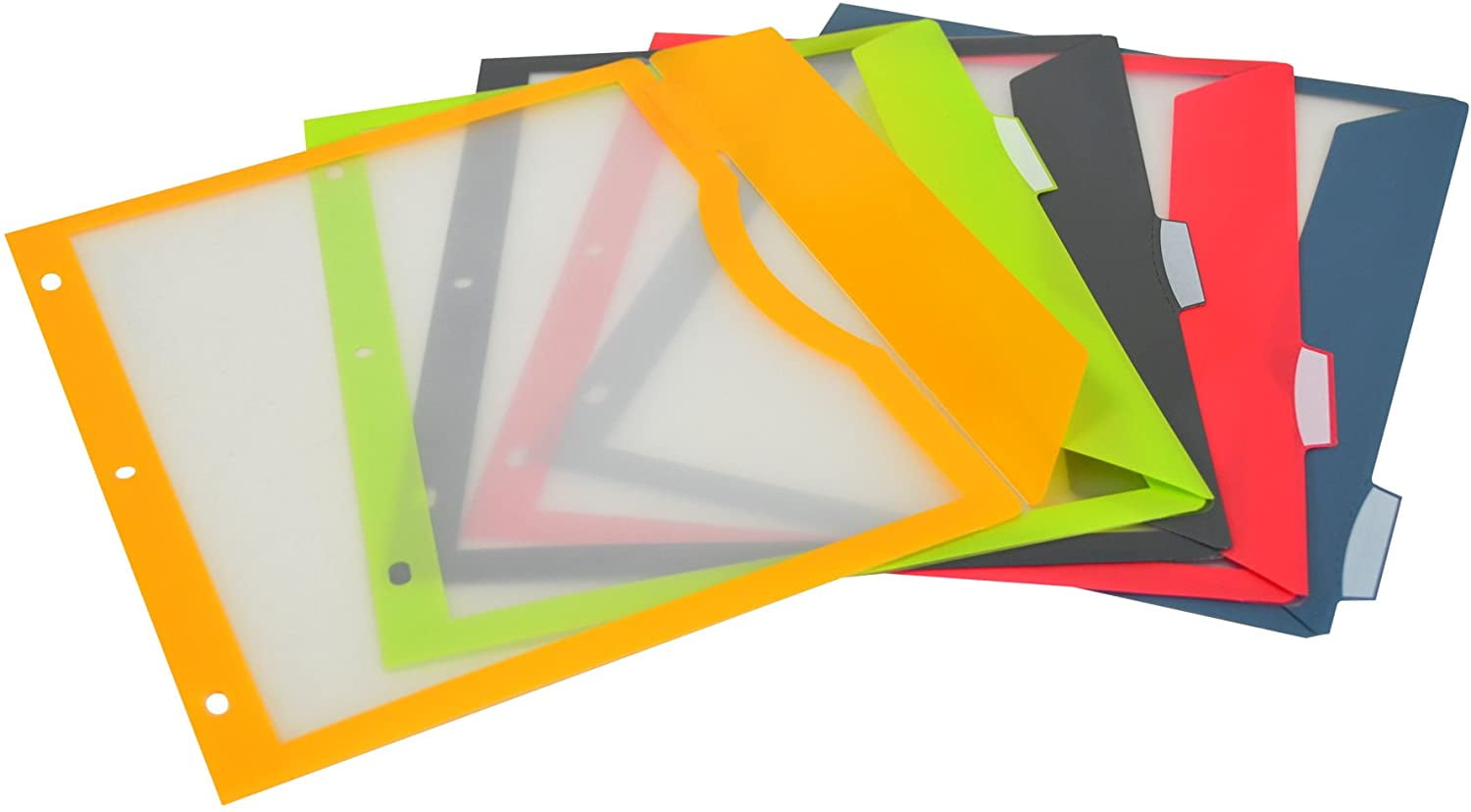 CLine 5Tab Binder Pockets with WriteOn Index Tabs, Assorted Colors