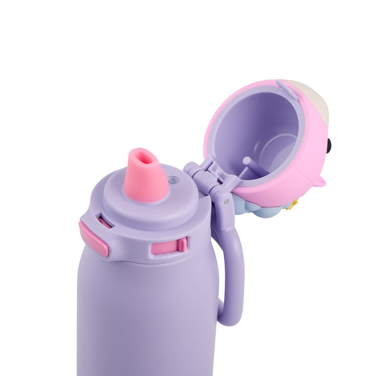 Aqua Pals 14oz Purple Water Bottle with Interchangeable Cat
