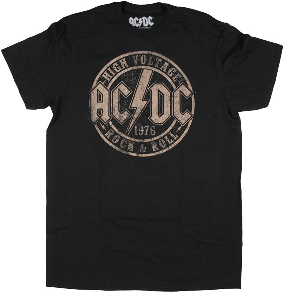 AC/DC Men's High Voltage Rock & Roll 1975 Graphic T-shirt Black (Medium ...