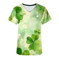 thumbnail image 5 of lcziwo St. Patrick's Day Women Scrub Tops Shamrocks Printed V Neck Short Sleeve Nursing Uniform Scrubs Shirts with Pockets Green M 50% Percent off Sales Today, 5 of 6