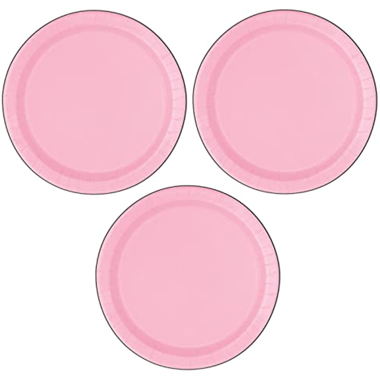 Signatupr Lovely Pink 9 Inch Party Plate Set 24 Plates Paper Plates