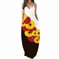 thumbnail image 2 of Lenago Robes d'Été Grande Taille pour Femmes Décontractées Imprimé Col Rond Poches Sans Manches Maxi Longue Robe d'Été Plage en Solde, 2 of 9