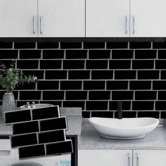 FLOLEOPA 20-Sheet Subway Tile Peel and Stick Backsplash, Self Adhesive Vinyl Wall Tiles, Stick on Backsplash for Kitchen and Bathroom