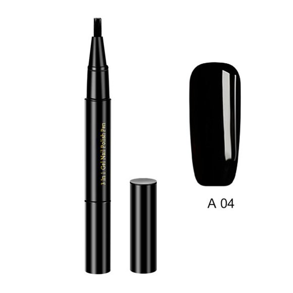 Ensemble de Vernis Gel pour Ongles, Stylo Vernis 3 en 1 en une Étape 8 ml Colle Gel pour Ongles Postiches et Vernis Gel Noir