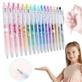 thumbnail image 3 of 16 Pack 0.7mm, Glitter Gel Pens, Retractable Gel Pen Set, Cute Transparent Medium Point Multicolor Note Taking Aesthetic lnk Pens, Comfort Grip 16 Ink Colors Drawing Writing Office Home, 3 of 6