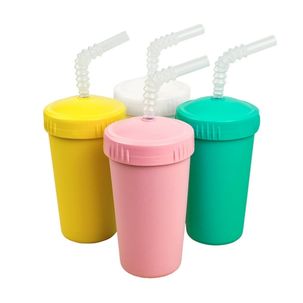 RePlay Made in The USA 4pk Straw Cups with Reversable Reusable Straw