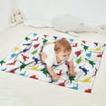 thumbnail image 2 of White Colorful Dinosaurs Silhouette Pattern Blanket,Comfortable Soft Flannel Throw Blanket,All Season,Warm Lightweight Blankets for Sofa Bed Couch Living Room Chair,30"x40", 2 of 4