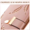 thumbnail image 5 of Cartera de piel sintética TANGJMXG larga plegable con diseño de hojas huecas, 5 of 5