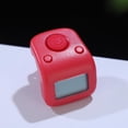 thumbnail image 2 of Contador de electrónico, contador de números de 6 dígitos, contador de vueltas con pantalla digital de 6 canales y anillo ajustable de mano para Rojo, 2 of 8