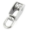 thumbnail image 2 of 25mm Silver Tone Single Sheave Hoist Swivel Eye Wire Rope Pulley Wheel 0.15 Ton, 2 of 2