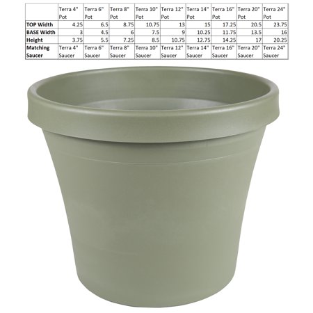 UPC 087404504129 product image for Bloem Terra Planter 13 x 10.75 Plastic Round Living Green | upcitemdb.com
