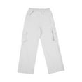 thumbnail image 3 of LIJCC Boys Sports Y2k High Waisted Straight Leg Relaxed Fit Cargo Pants Stretch Elastic Waist School Long Pant Twill Joggers for Kids Spring Fall Streetwear, 3 of 7