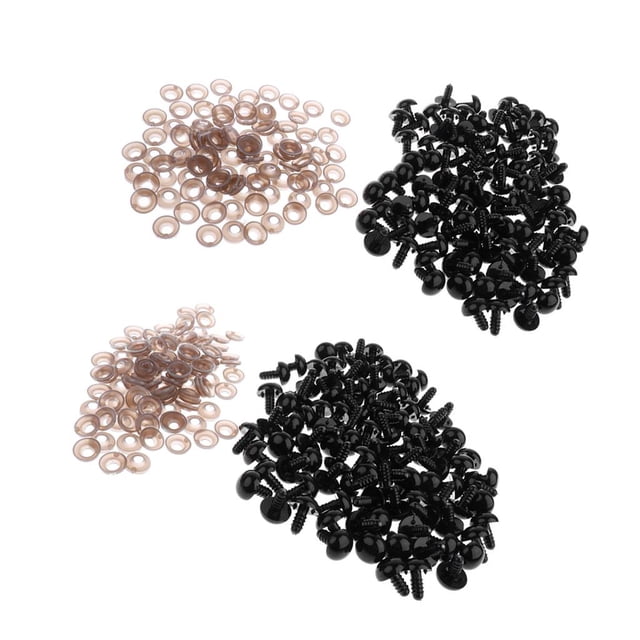 de Ojos de Tornillo de Seguridad de Plástico Negro de 200 Piezas para Muñeco de Oso de Peluche, Juguetes de Marioneta de , 10mm 12mm Zulema Ojos de seguridad