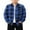 A Royal Blue, variant on KISSMODA Boys Casual Button Down Shirts Kids Long Sleeve Plaid Blouses Shacket Jacket 7-15 Years