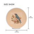 thumbnail image 4 of 60 Inch Round Tablecloth with White Lace Trim Fall Table Cover for Elegant Dining Decor Bluebird on Elegant Branch, 4 of 8