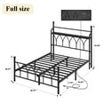 thumbnail image 3 of Metal Bed Frame Full Size with LED Lights, Modern Platform Bed with Charging Station, Black, 3 of 12