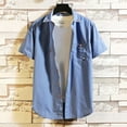 thumbnail image 2 of Men's Casual Button Down Shirt Short Sleeve Tops Lapel Button Down Print T Shirt Top Mens Shirt Casual Cool Vacation Lapel Button Tops, 2 of 3