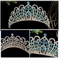thumbnail image 5 of Toyvian Women Wedding Headpieces Sky-blue Zinc Alloy Crown 1Pcs, 5 of 5