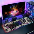 thumbnail image 6 of Black and Purple Leaves RGB Gaming Mouse Pad Large Keyboard Mat Rubber Base 13 Light Modes, 6 of 6