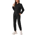 thumbnail image 4 of INSPIRAR CHIC Conjunto de 2 Piezas para Mujeres Traje de Pana Casual Chaqueta de Manga Larga con Botones y Pantalones con Bolsillos XS Negro, 4 of 5