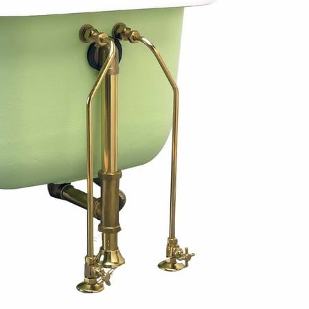 Tub Supply Lines - Clawfoot Tub Supply Lines Double Offset Shutoff Valves PVD